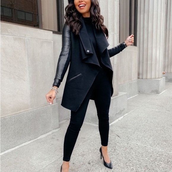 SPANX Jackets & Blazers - SPANX Drape Front Convertible Jacket in Black size L